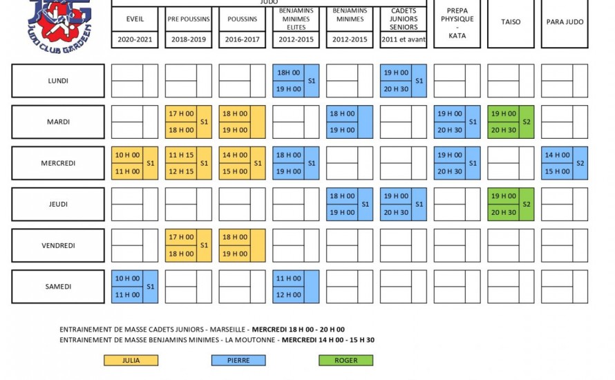 Planning cours 2025-2026